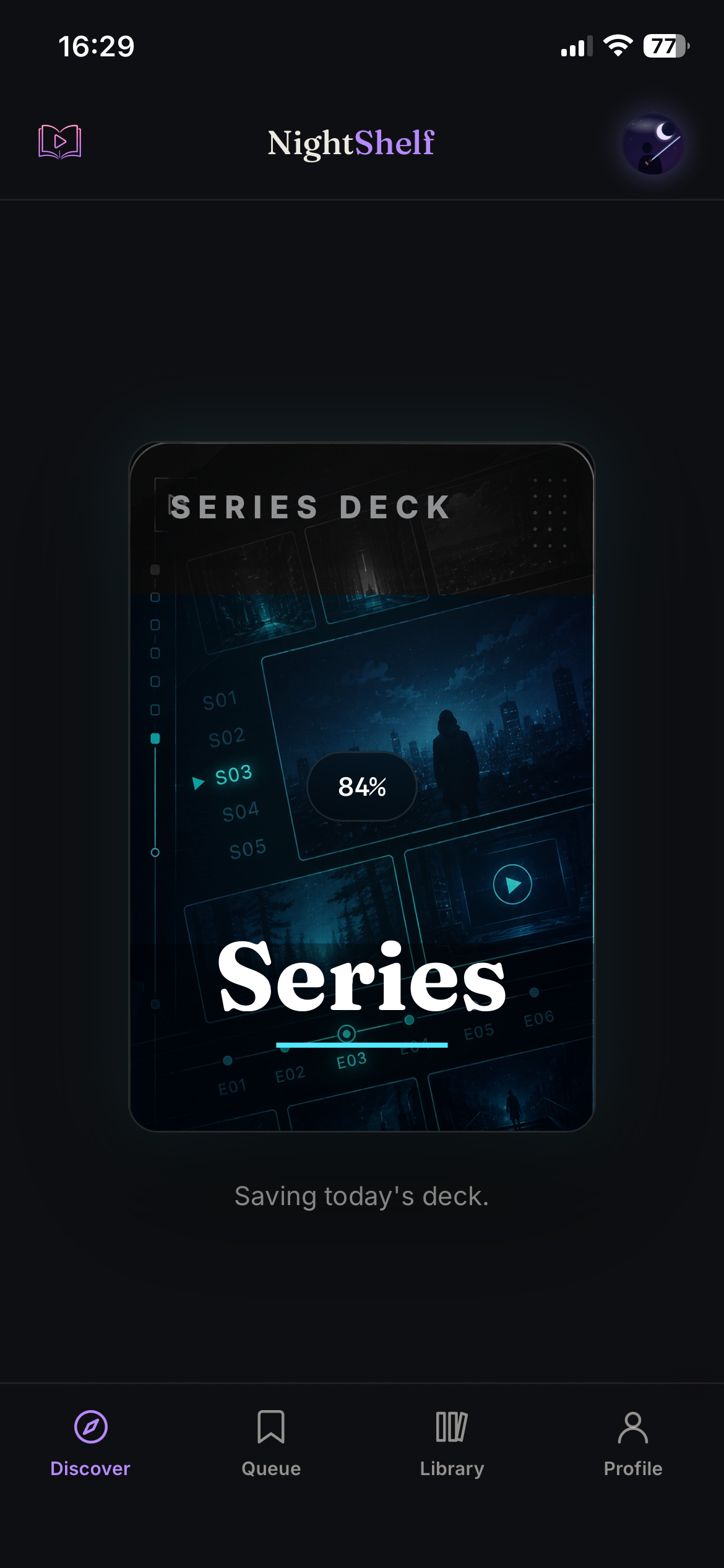 NightShelf interface 2