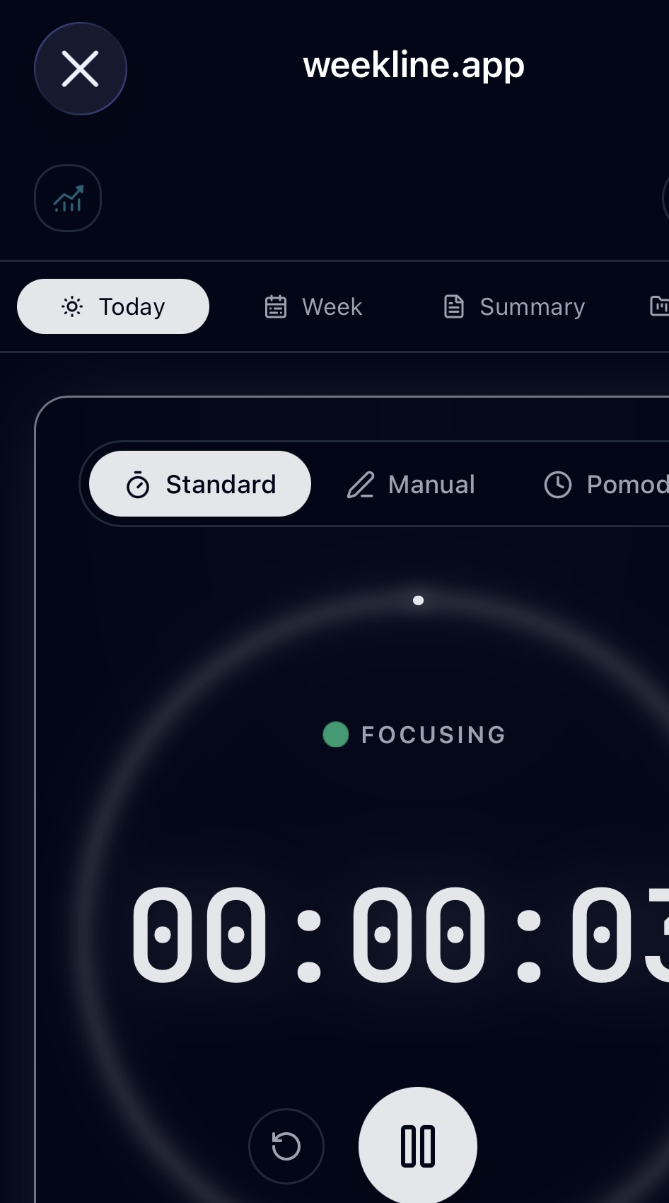Weekline focus timer